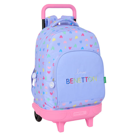 Zaino Scuola Benetton Lila Lilla 33 x 45 x 22 cm