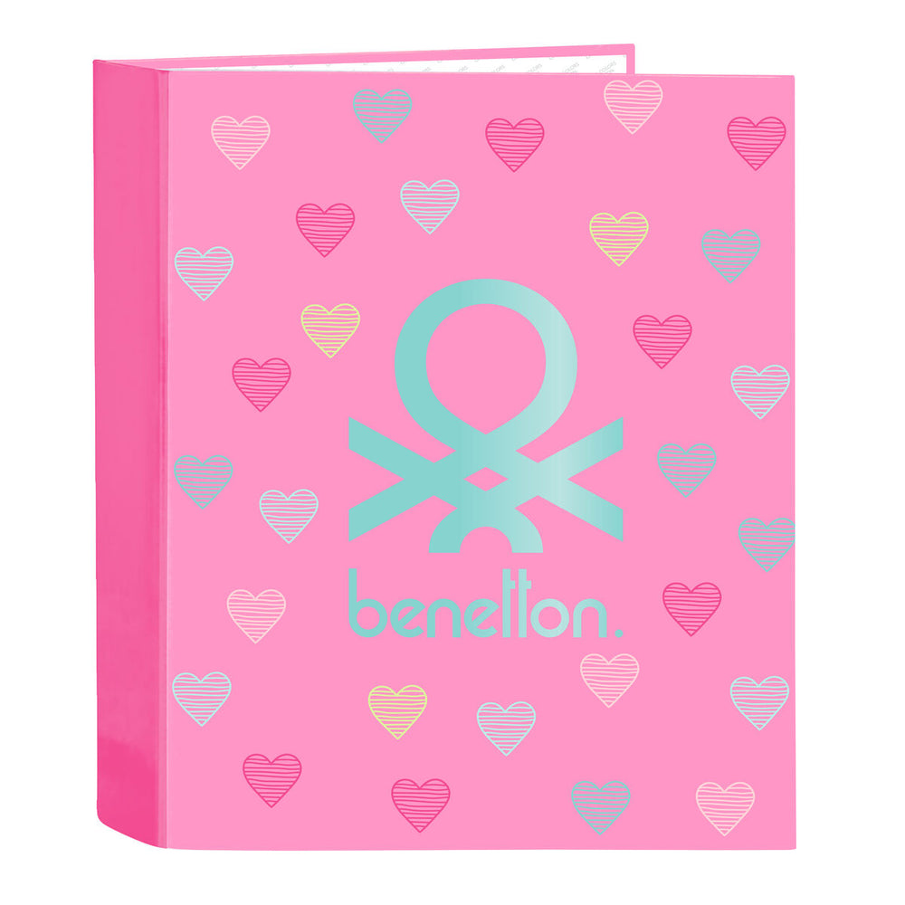 Carpeta de anillas Benetton Heart Rosa A4 27 x 33 x 6 cm