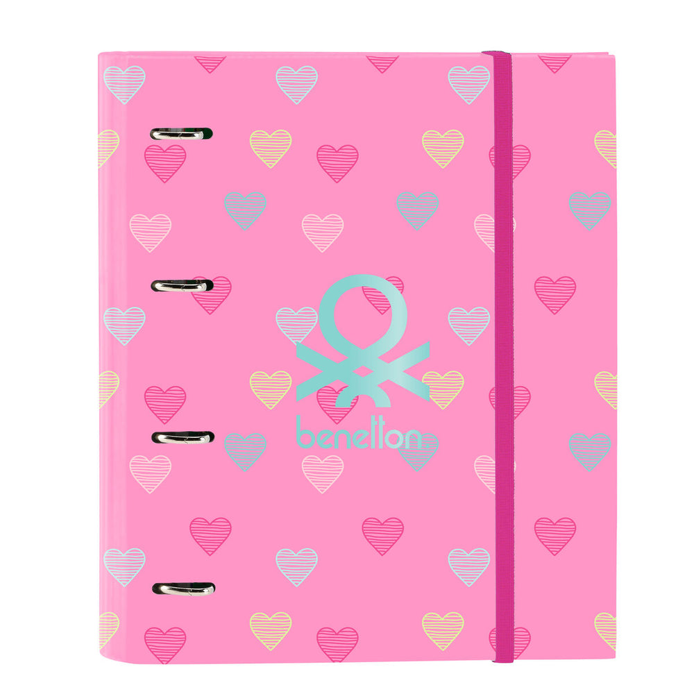 Raccoglitore ad anelli Benetton Heart Rosa 27 x 32 x 3.5 cm