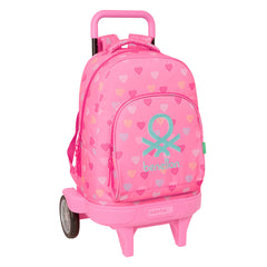 Zaino Scuola Benetton Heart Rosa 33 x 45 x 22 cm