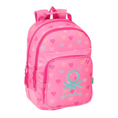 School Bag Benetton Heart Pink 32 x 42 x 15 cm