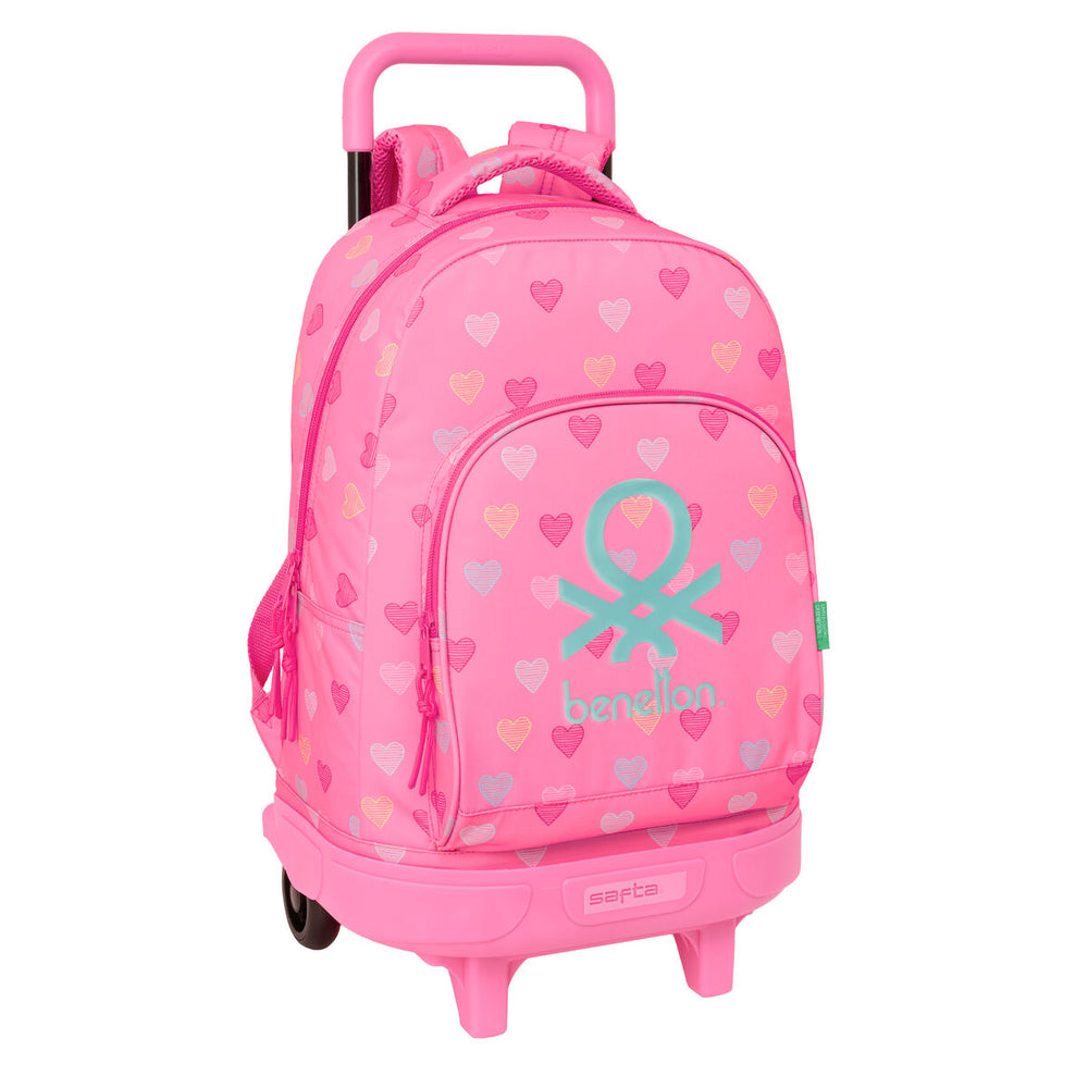Zaino Scuola Benetton Heart Rosa 33 x 45 x 22 cm