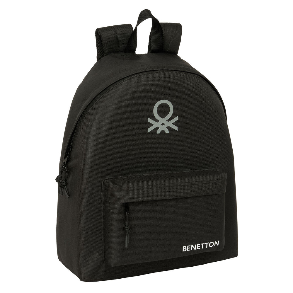 Zaino Scuola Benetton Negro Nero 33 x 42 x 15 cm