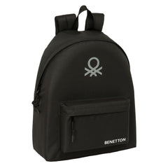 Zaino Scuola Benetton Negro Nero 33 x 42 x 15 cm