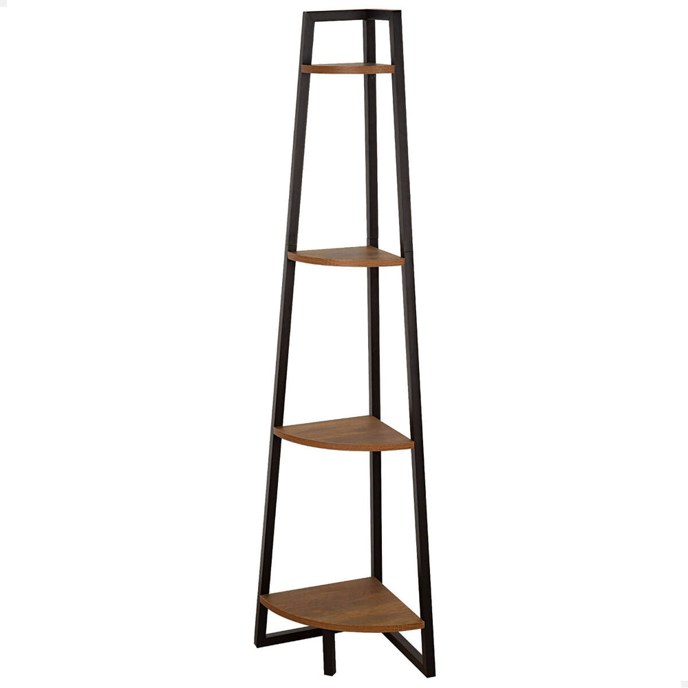 Scaffale Max Home Nero Ferro Legno MDF 4 Mensole 30 x 135 x 30 cm