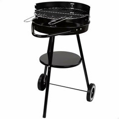 Barbecue a Carboni con Ruote Aktive Textilene 42 x 76,5 cm Nero
