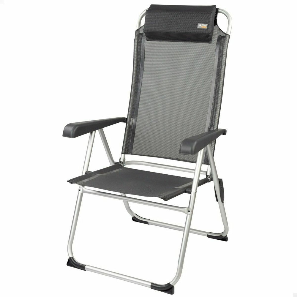 Sedia Pieghevole con Poggiatesta Aktive Nero 44 x 55 x 101 cm