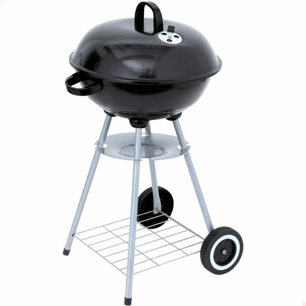 Barbecue a Carboni con Ruote Aktive 46 cm Rotonda Nero Con coperchio