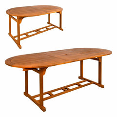 Mesa Extensible Aktive Madera de acacia Extensible Ovalada 200 x 100 x 74 cm