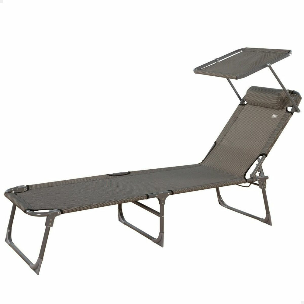 Lettino Aktive Grigio 193 x 53 x 30 cm Pieghevole Ombrellone