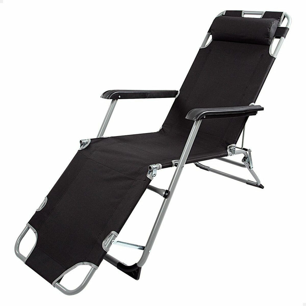 Lettino reclinabile Aktive Poliestere 600D Acciaio Nero 177 x 47 x 34 cm