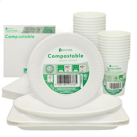 Dinnerware Set Procos White Paper 23 x 1,5 x 23 cm