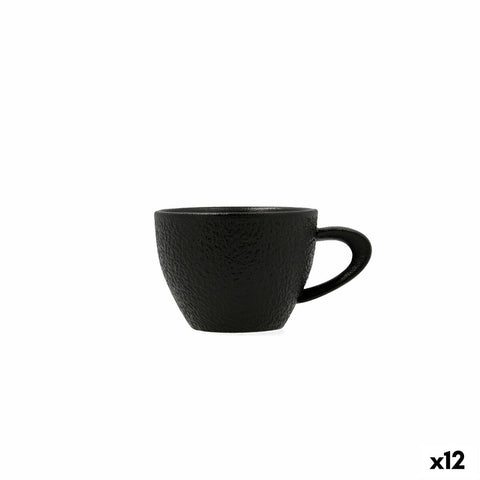 Set di Tazze da Caffè Bidasoa Fosil Nero Ceramica Allumina 800 ml (12 Unità)