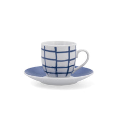 Tazza con Piatto Quid Kansas Azzurro Ceramica 90 ml (6 Unità)