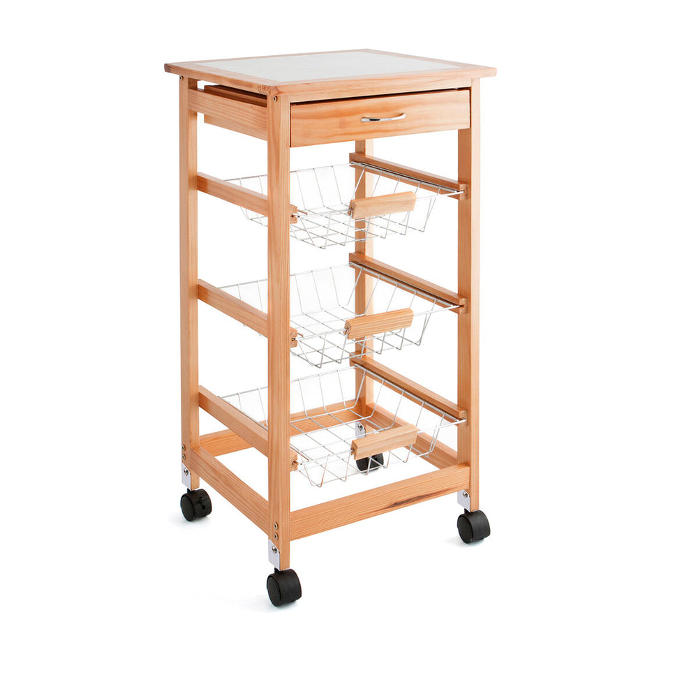 Carrello Multiuso Quid Garbo Marrone Legno 37 x 37 x 76 cm