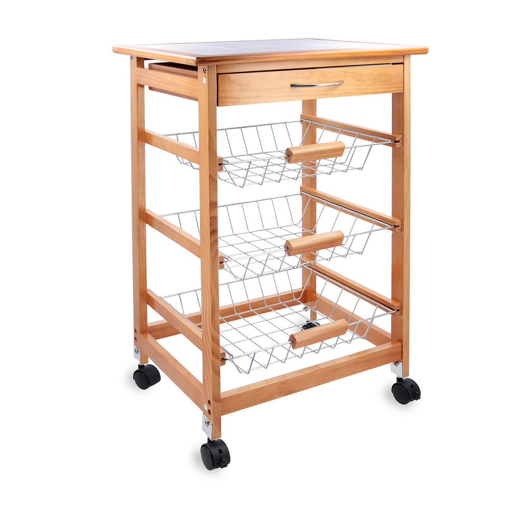 Carrello Multiuso Quid Garbo Marrone Legno 47 x 37 x 76 cm
