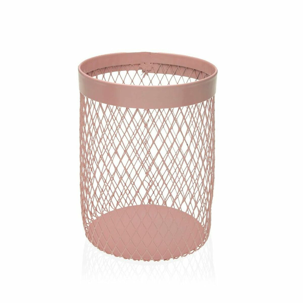 Bote para Utensilios de Cocina Versa Metal Acero 11,5 x 15,5 x 11,5 cm Rosa
