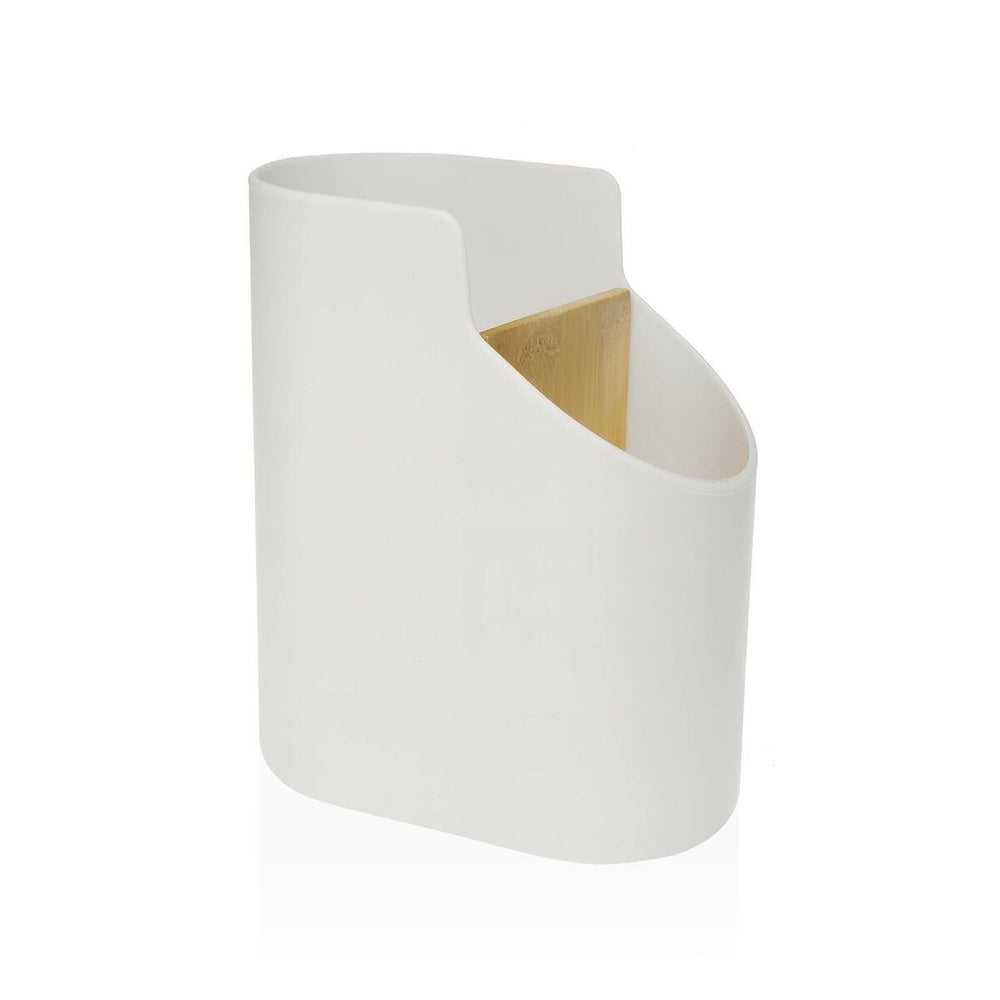 Contenitore per Utensili da Cucina Versa Bambù ABS 8,5 x 17,6 x 15 cm Bianco