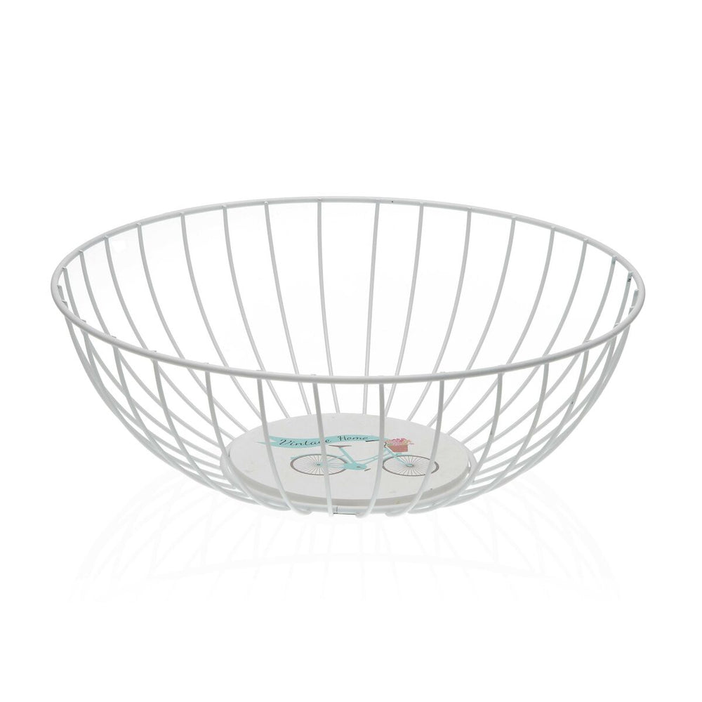Portafrutta Versa Bicicletta Metallo Acciaio Legno MDF 28 x 10 x 28 cm