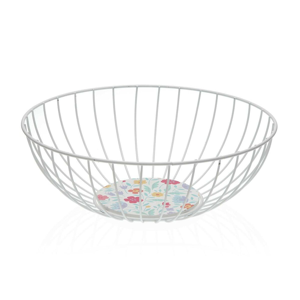 Portafrutta Versa Flandes Metallo Acciaio Legno MDF 28 x 10 x 28 cm