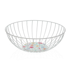 Portafrutta Versa Flandes Metallo Acciaio Legno MDF 28 x 10 x 28 cm