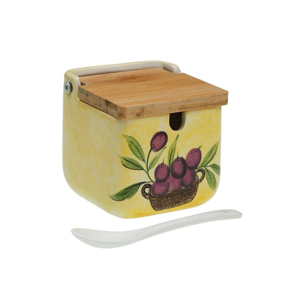 Portazucchero Versa Ceramica Bambù Porcellana Dolomite 8 x 8 x 8 cm Oliva