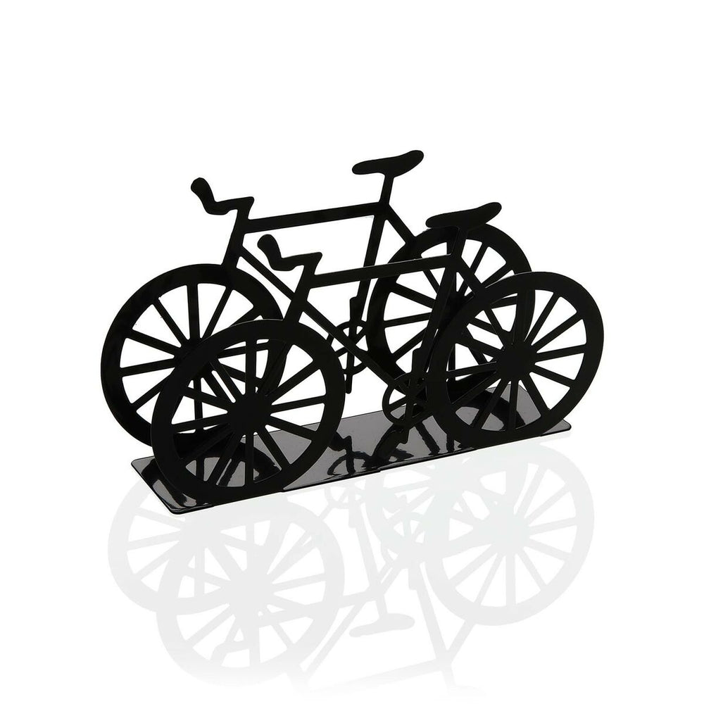 Napkin holder Versa Black Metal Ceramic Steel Iron 4,5 x 9,5 x 16,5 cm Bicycle