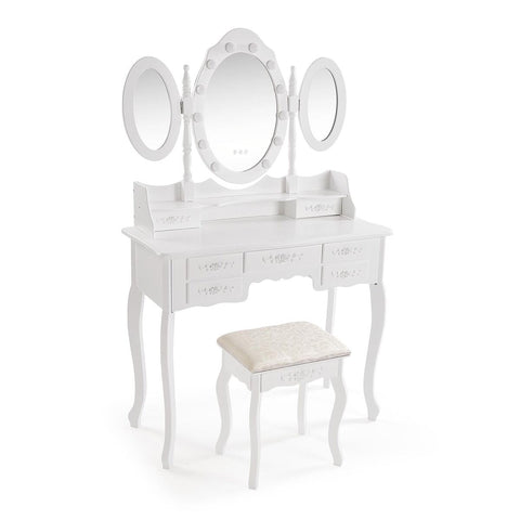 Toeletta Versa Bianco Legno Cristallo Legno MDF 40 X 144 X 90 CM