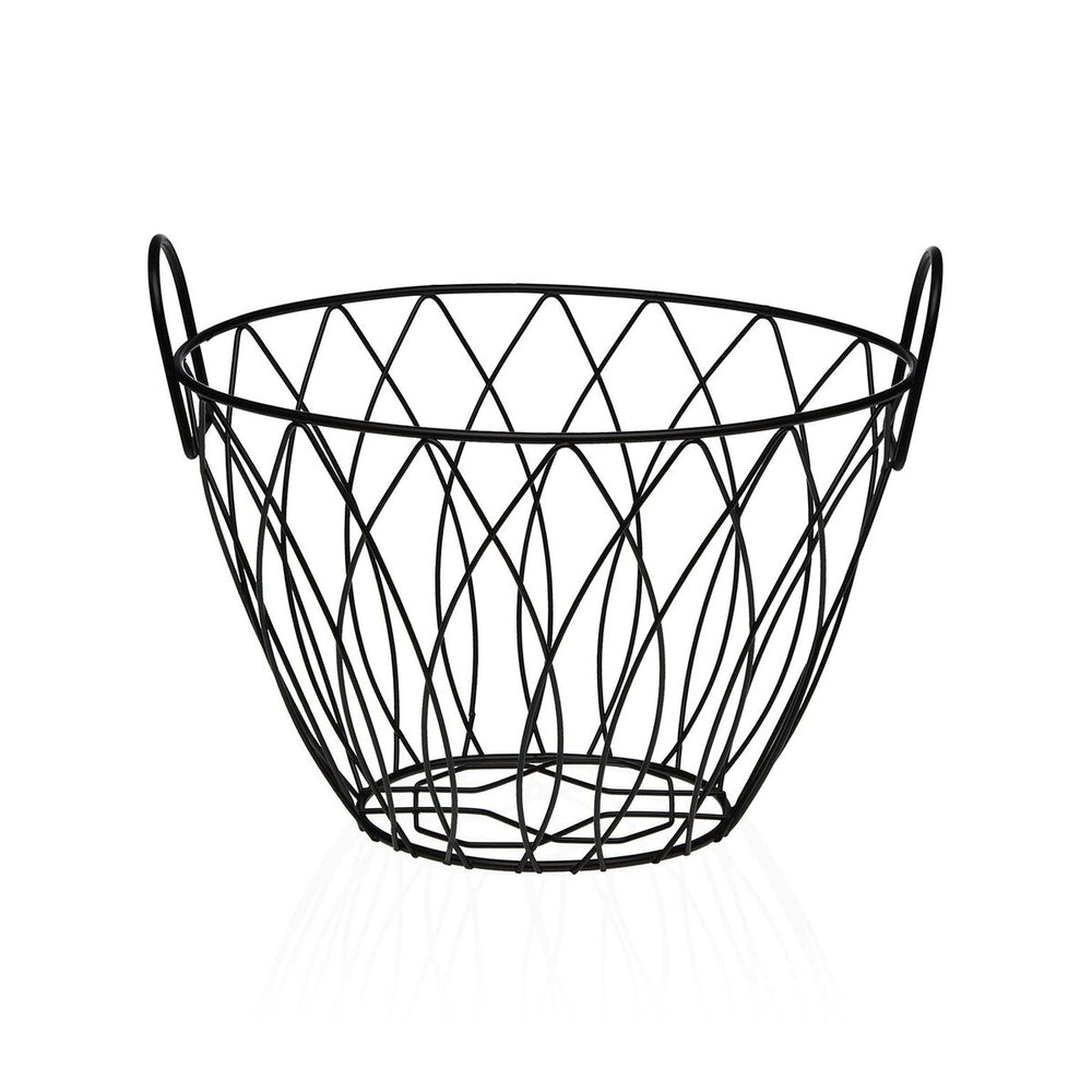 Frutero Versa Negro Metal Acero 19,5 X 21,5 X 28,5 CM
