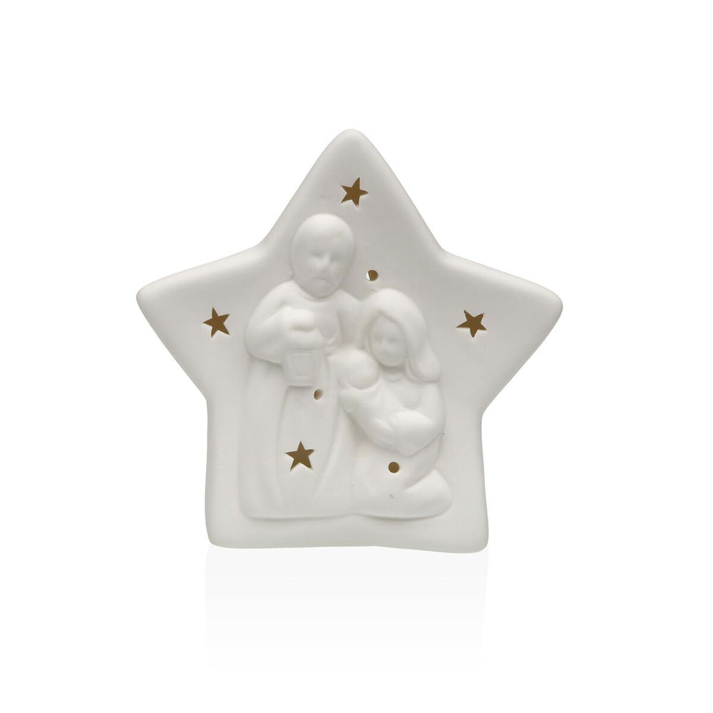 Decorazione Natalizia Versa Bianco Natività/Presepe 5,5 X 12,3 X 12,4 CM Statua Decorativa