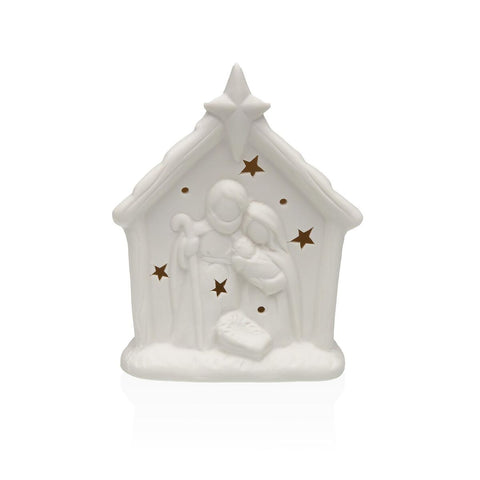 Christmas bauble Versa White Nativity/Bethlehem 4,8 X 14,3 X 11 CM Decorative Figure