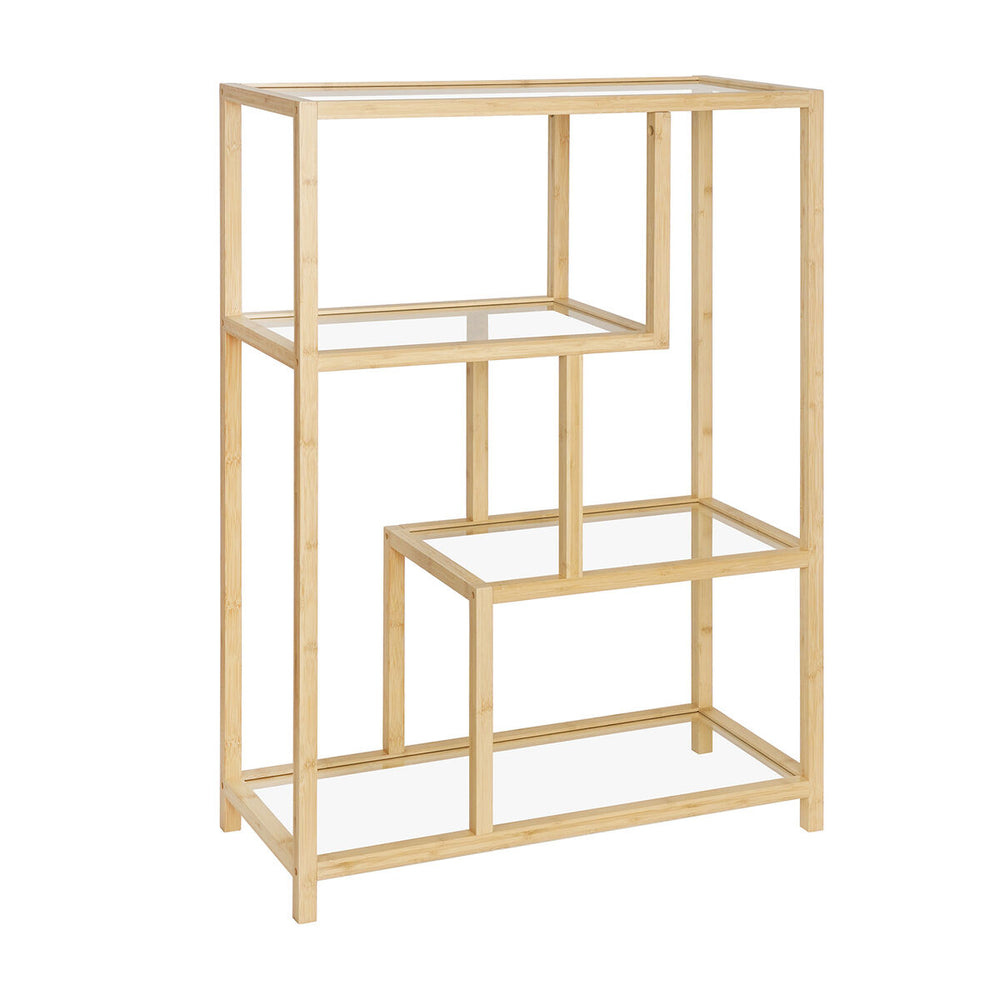 Estantería Versa Bambú Cristal 33,8 X 111 X 77 CM
