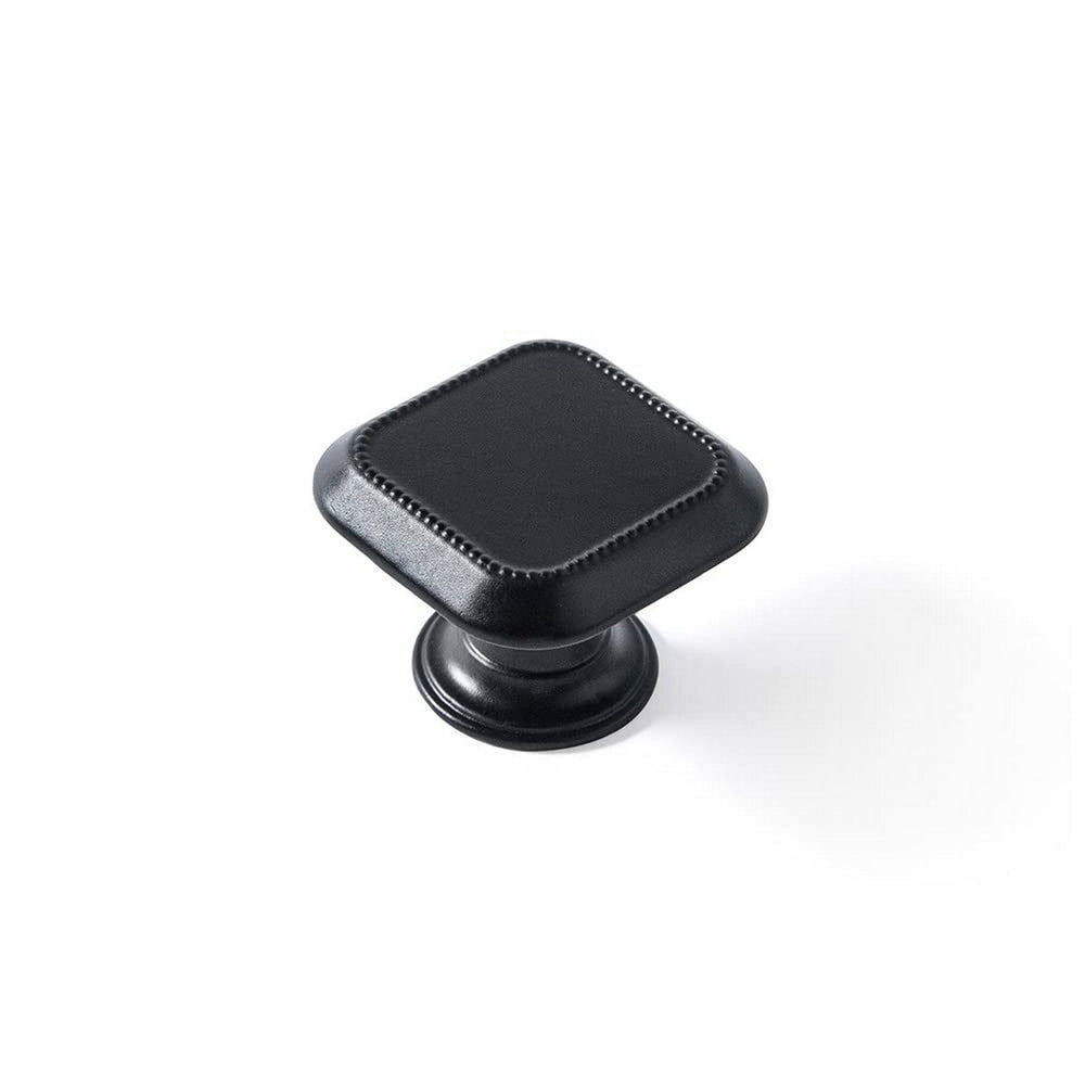 Pomo Rei Nero Nero opaco Metallo 30 x 30 mm 4 Pezzi