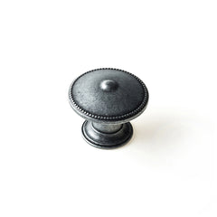 Pomo Rei 3121 Argentato Metallo Consumato Ø 30 x 24 mm 4 Pezzi
