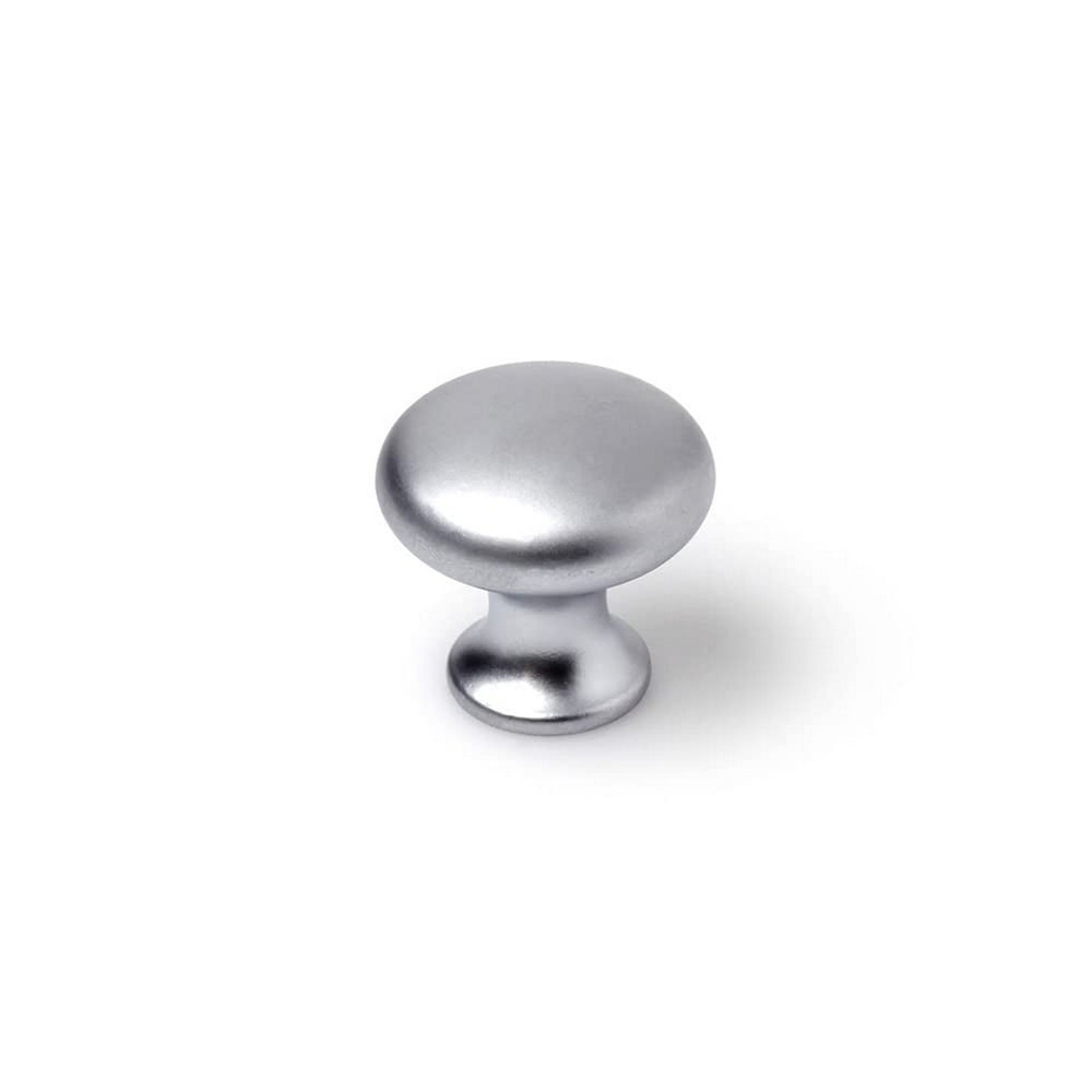 Pomo Rei Argentato Metallo Ø 25 x 24 mm Rotondo Finitura opaca 4 Pezzi