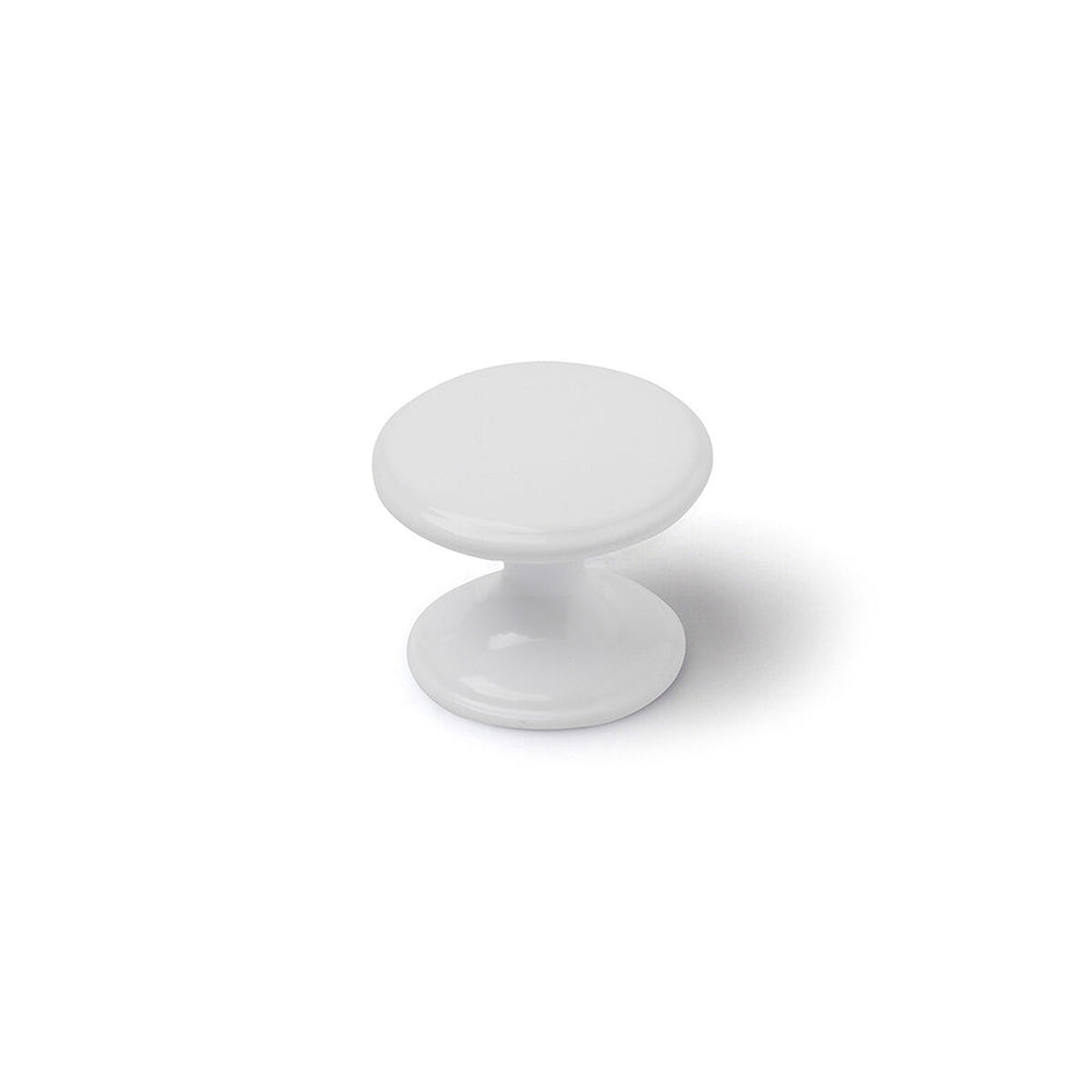 Pomo Rei 756 Bianco Metallo Ø 33 x 27 mm 4 Pezzi