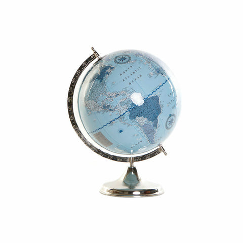Globo Terraqueo DKD Home Decor Azul Plateado PVC Aluminio 33 x 33 x 44 cm
