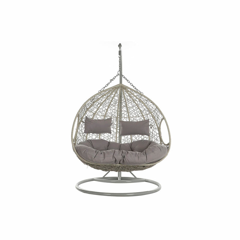 Hanging garden armchair DKD Home Decor 133 x 80 x 110 cm Grey synthetic rattan Aluminium