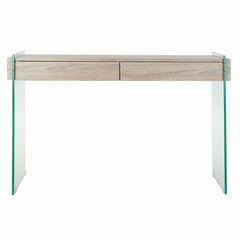 Mesa auxiliar DKD Home Decor Transparente Natural Madera Cristal Madera MDF 120 x 40 x 76 cm