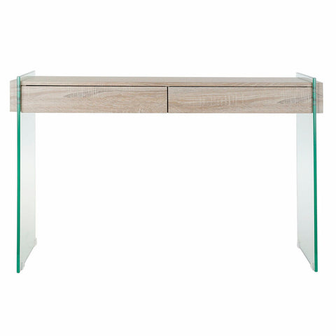 Tavolo aggiuntivo DKD Home Decor Trasparente Naturale Legno Cristallo Legno MDF 120 x 40 x 76 cm