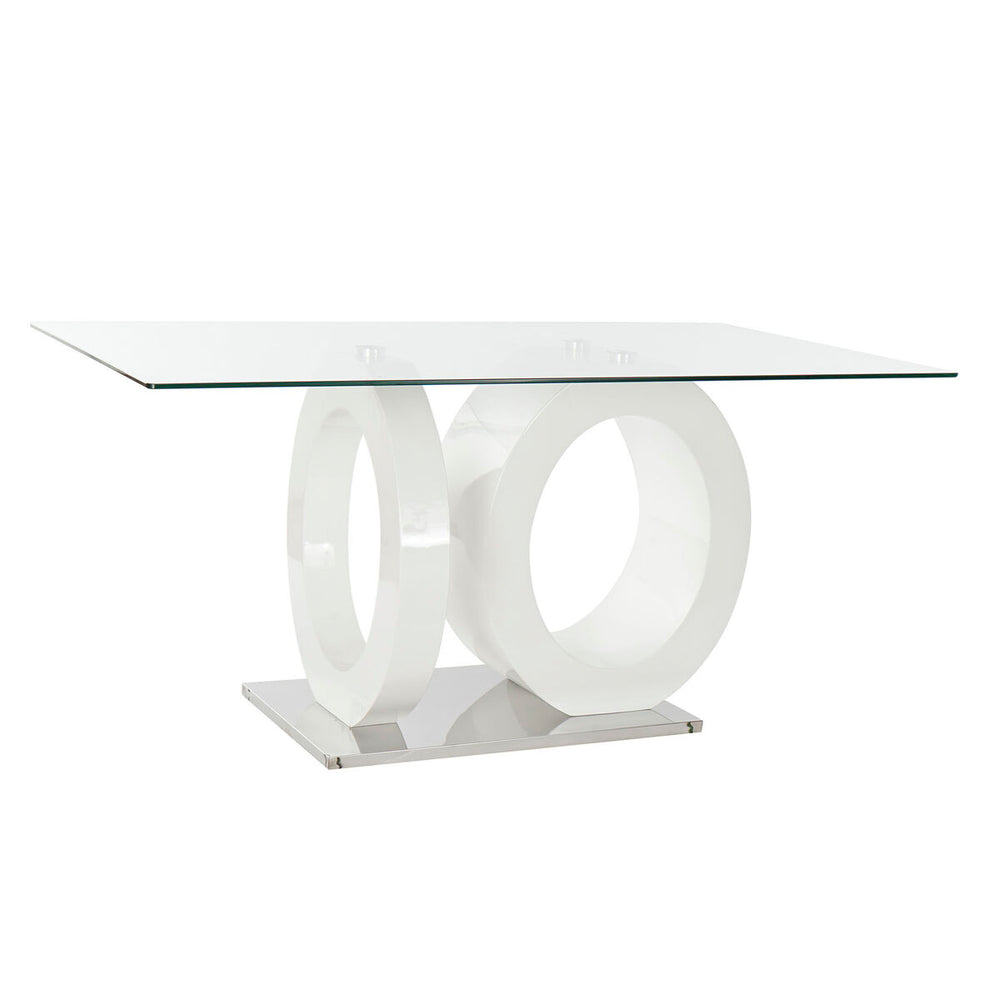 Tavolo da Pranzo DKD Home Decor Cristallo Trasparente Bianco Legno MDF (160 x 90 x 75 cm)