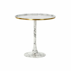 Tavolino Aggiuntivo DKD Home Decor Bianco Dorato 51 x 51 x 51 cm