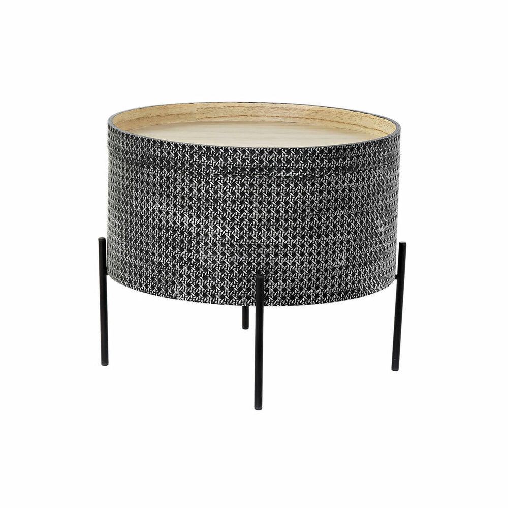 Tavolino Aggiuntivo DKD Home Decor Nero Argentato 45 x 45 x 39 cm