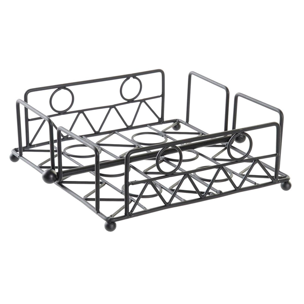 Servilletero DKD Home Decor Geométrico Negro Metal 18 x 18 x 7 cm