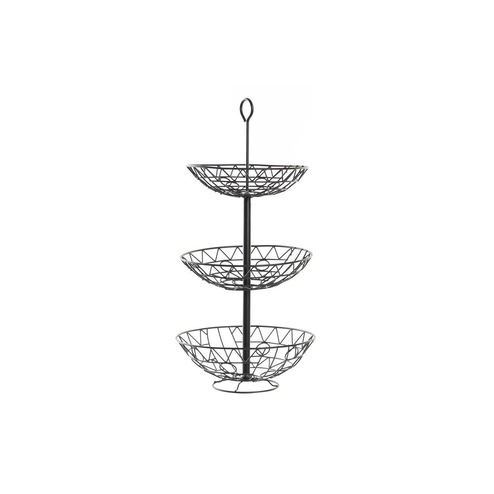 Portafrutta DKD Home Decor Nero Metallo Geometrico 28 x 28 x 58 cm