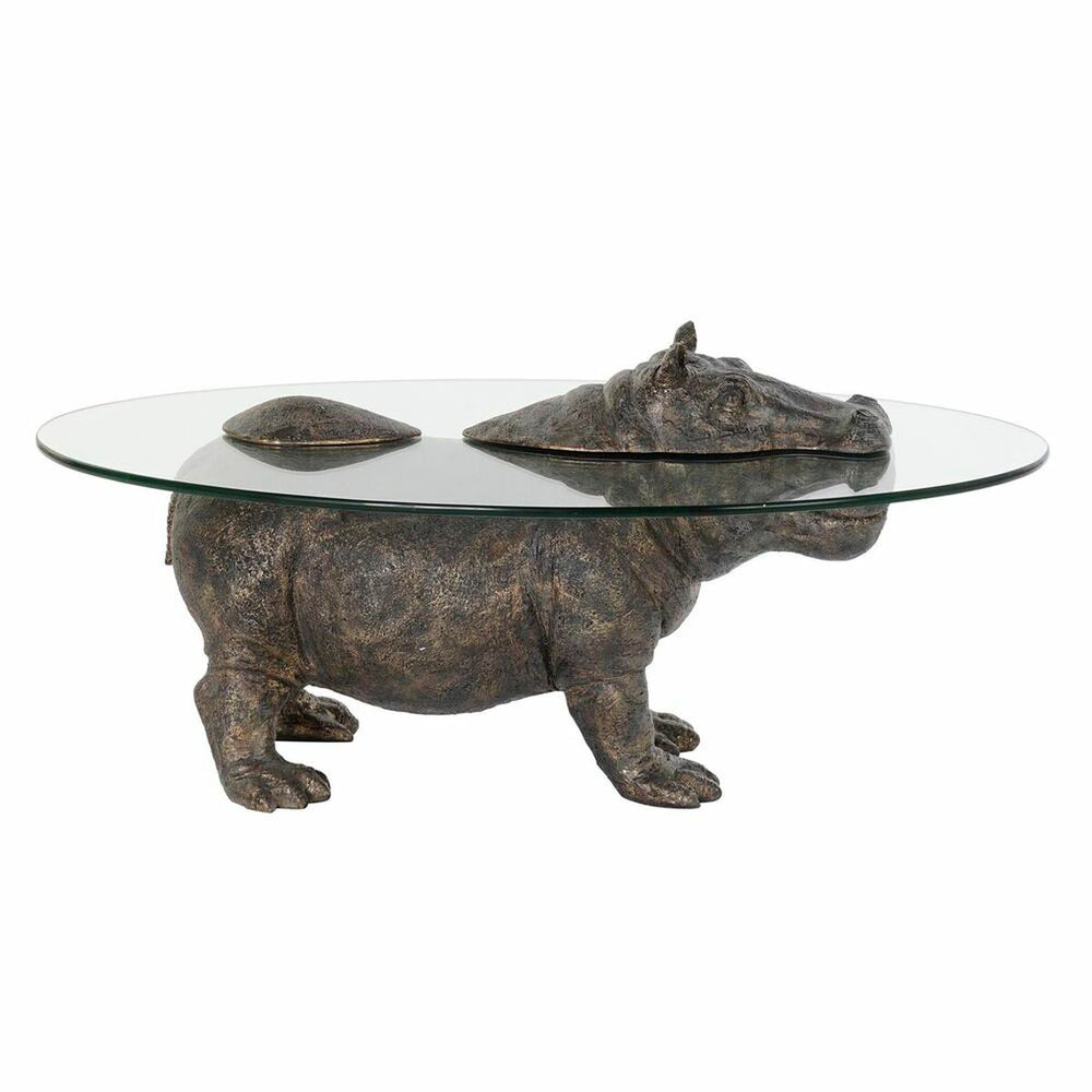 Tavolino Aggiuntivo DKD Home Decor Trasparente Rame 80 x 50 x 37 cm