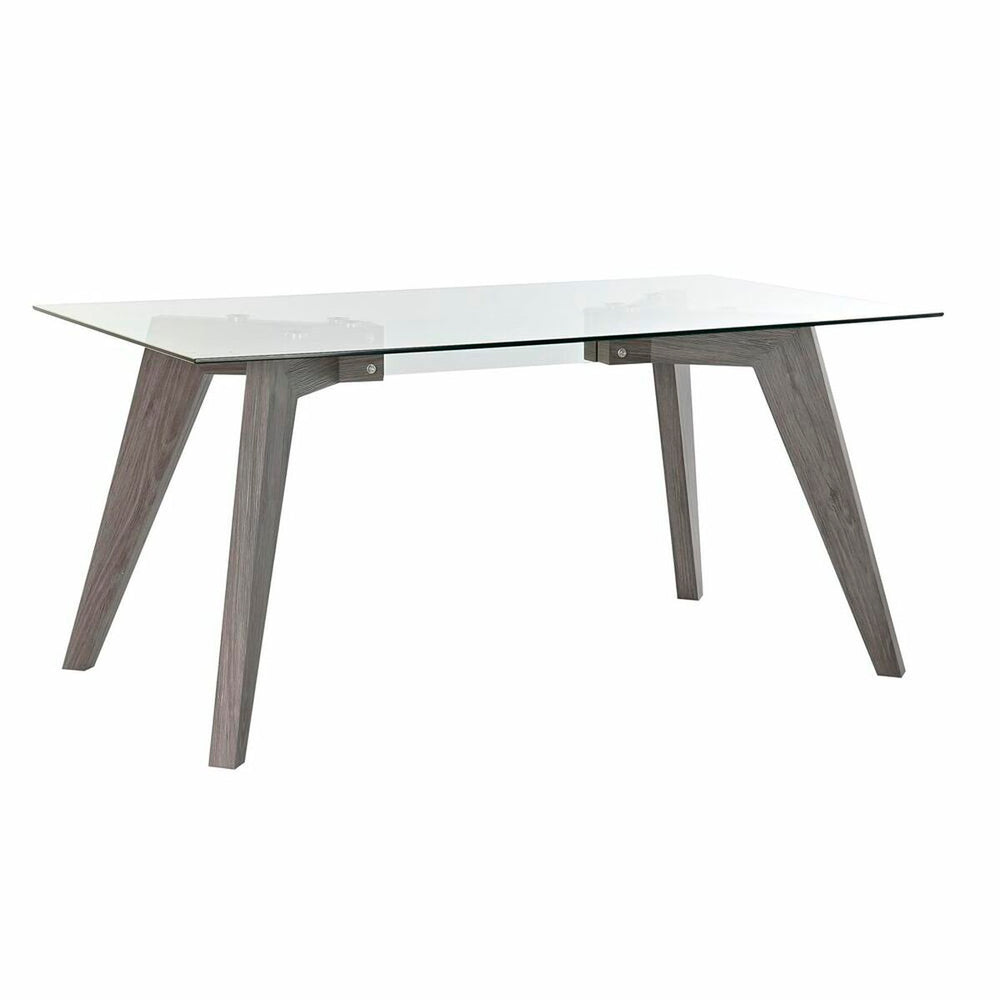 Mesa de Comedor DKD Home Decor Cristal Gris Transparente Madera MDF (160 x 90 x 75 cm)