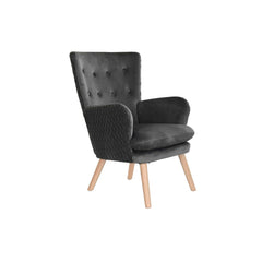 Butaca DKD Home Decor Natural Gris oscuro Poliéster Madera 66 x 67 x 92 cm