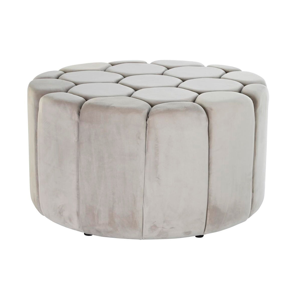 Poggiapiedi DKD Home Decor Beige Poliestere Legno MDF (86 x 86 x 48 cm)