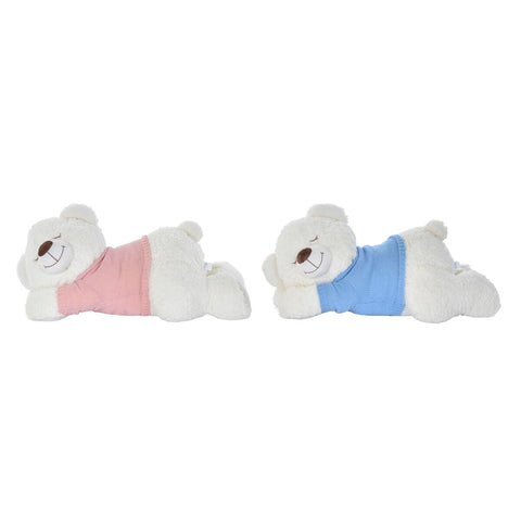 Oso de Peluche DKD Home Decor 70 x 30 x 30 cm Azul Rosa Blanco Infantil (2 Unidades)